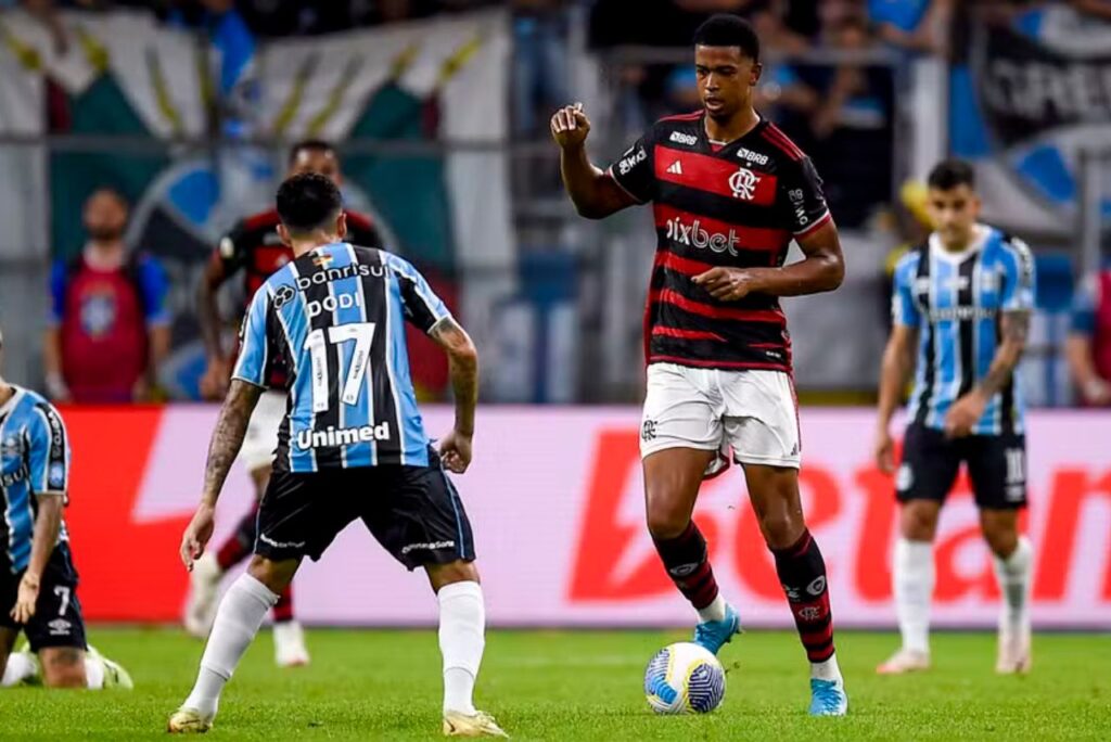 Carlinhos foi expulso na partida entre Grêmio e Flamengo (Foto: Marcelo Cortes/CRF)