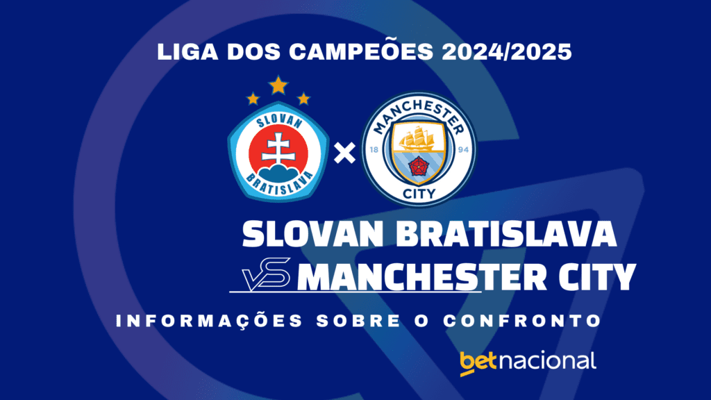 Slovan Bratislava x Manchester City Liga dos Campeões 2024 2025