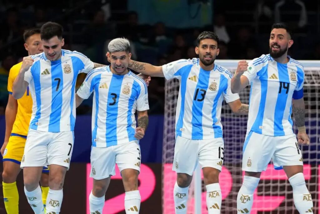 Jogadores da seleção argentina de futsal