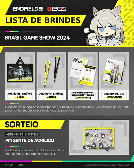 GRYPHLINE revela ativações de Arknights: Endfield e POPUCOM na BGS 2024