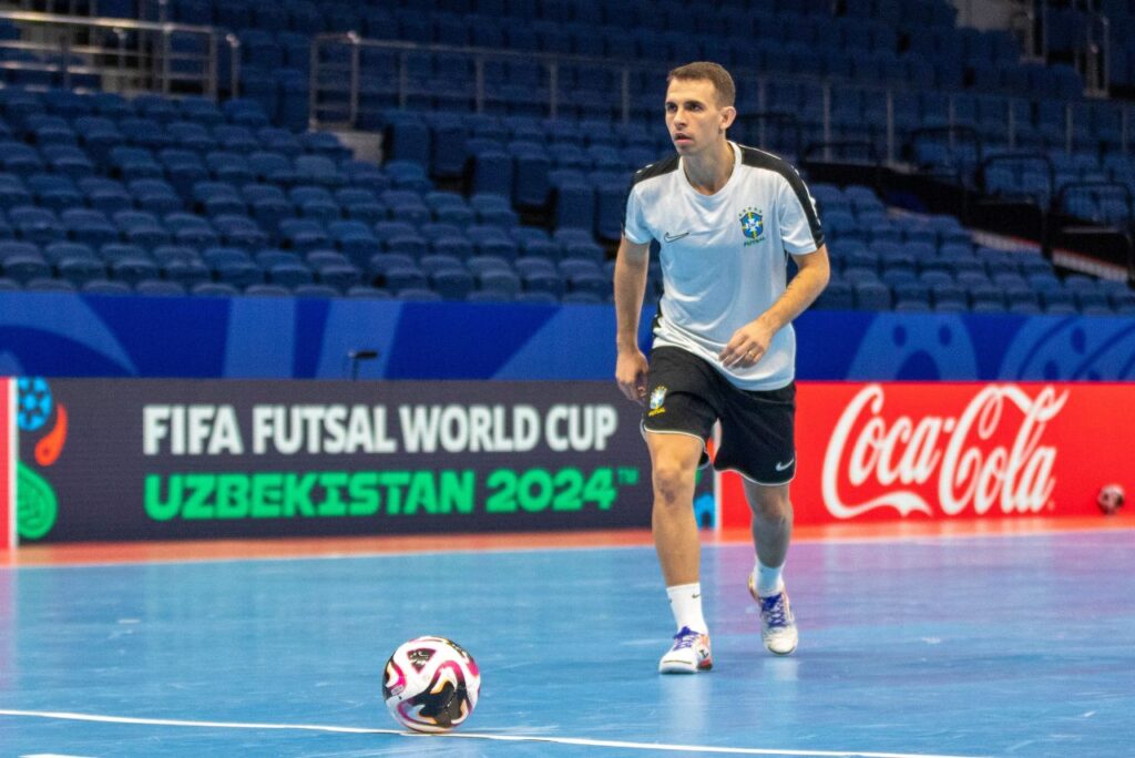 Marcel, artilheiro do Brasil na Copa do Mundo de Futsal 2024 (Foto: Leto Ribas/CBF)