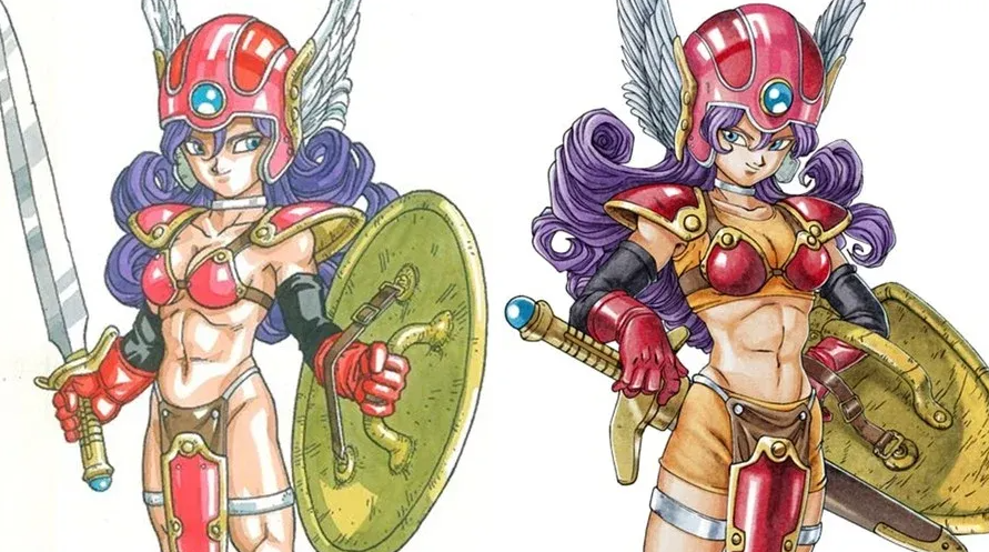 Imagem com comparação dos trajes de personagem de Dragon Quest 3 HD-2D Remake