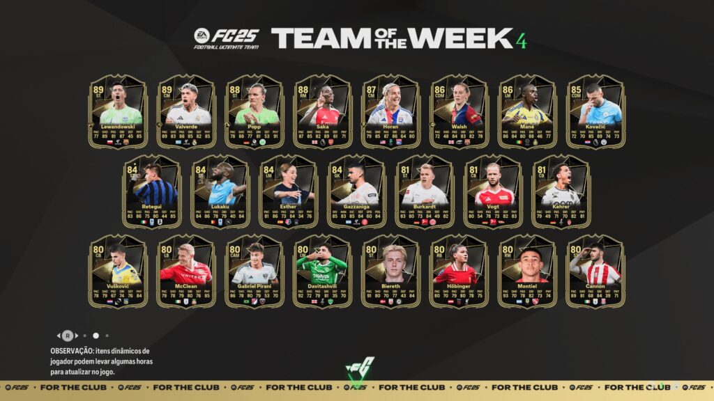 TOTW 4 do Ultimate Team no FC 25