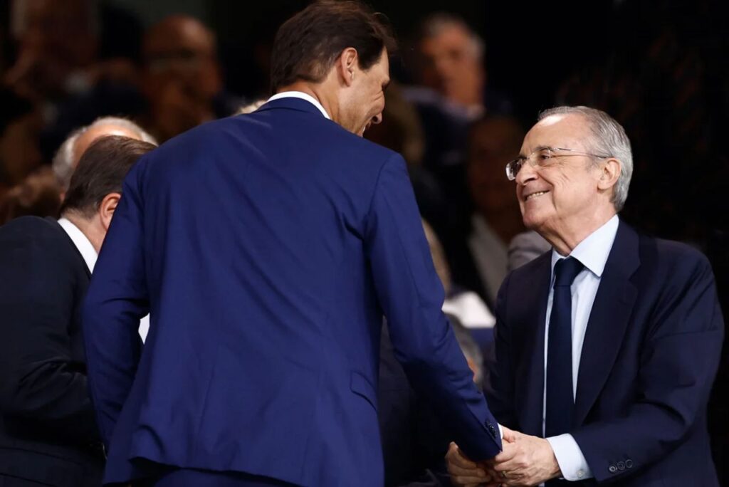 Nadal ao lado do presidente do Real Madrid