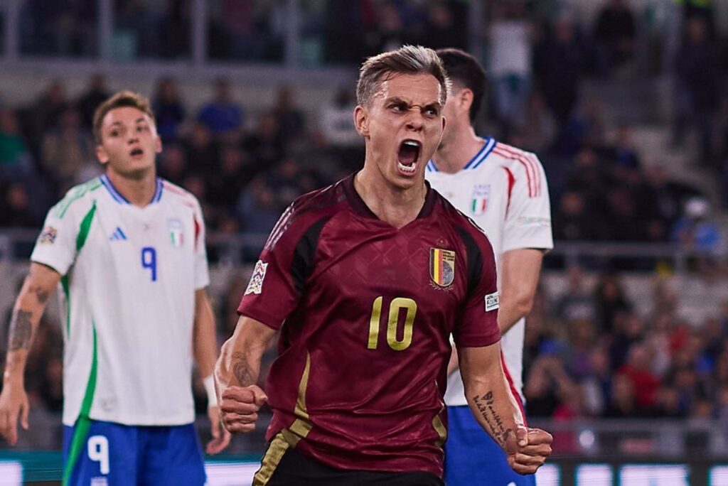 Trossard comemora gol contra a Itália