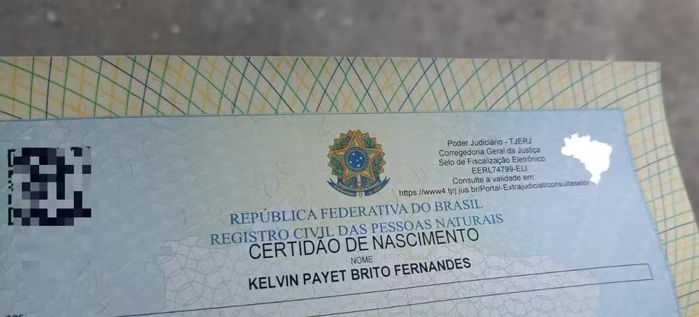 Certidão de Kelvin Payet