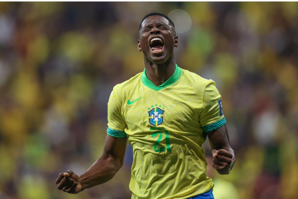 Luiz Henrique comemora gol pelo Brasil. Foto: Rafael Ribeiro/CBF