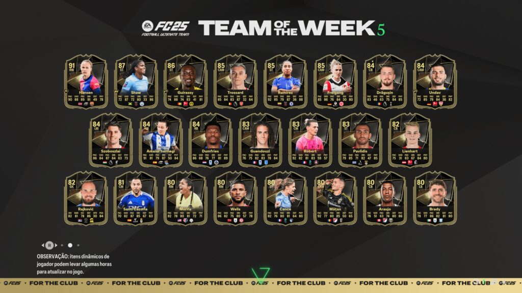 TOTW 5 no Ultimate Team do FC 25