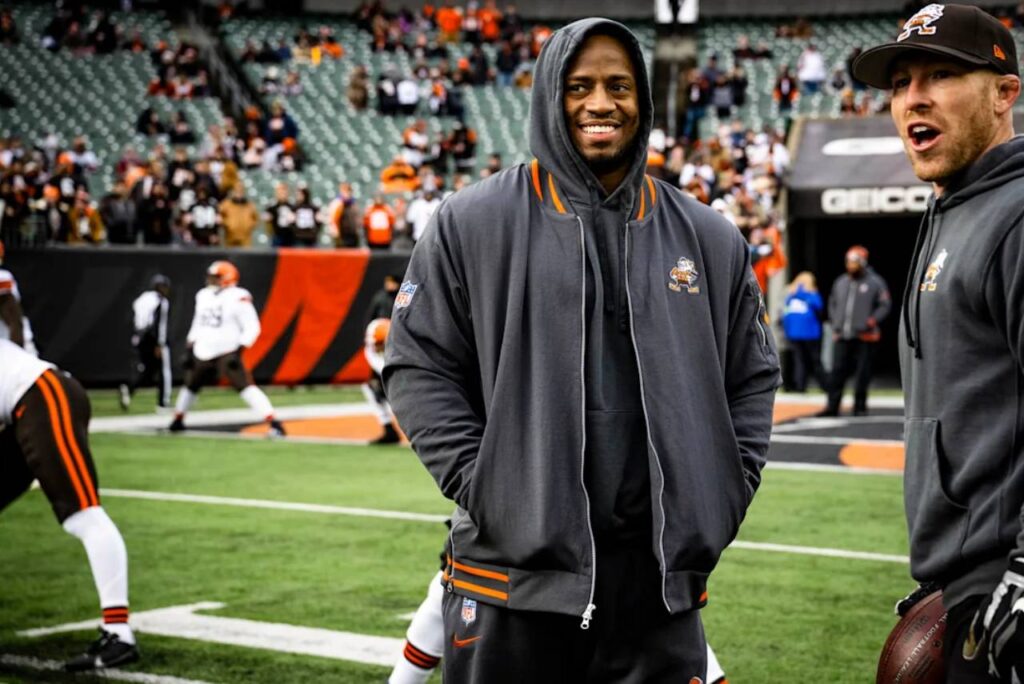 Nick Chubb ficou mais de um ano sem jogar após grave lesão. Foto: Matt Starkey/Cleveland Browns