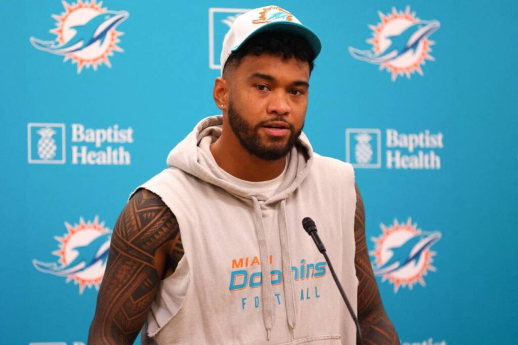 Tua Tagovailoa está recuperado da concussão. Foto: MEGAN BRIGGS/GETTY IMAGES NORTH AMERICA/Getty Images via AFP