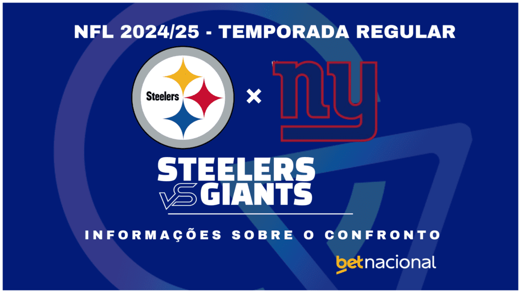 Pittsburgh Steelers x New York Giants: onde assistir ao vivo, horário e estatísticas