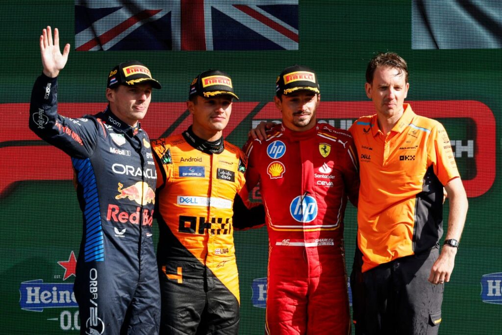 Verstappen, Norris e Leclerc no GP da Holanda