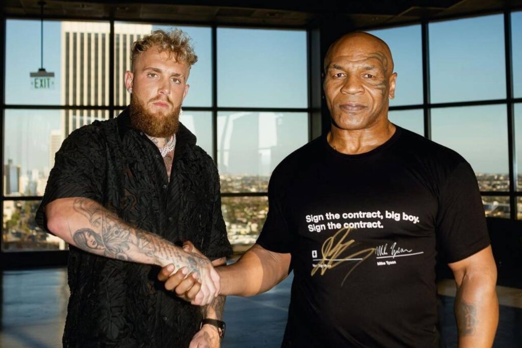 Jake Paul e Mike Tyson se enfrentam na sexta-feira (15). Foto: Divulgação