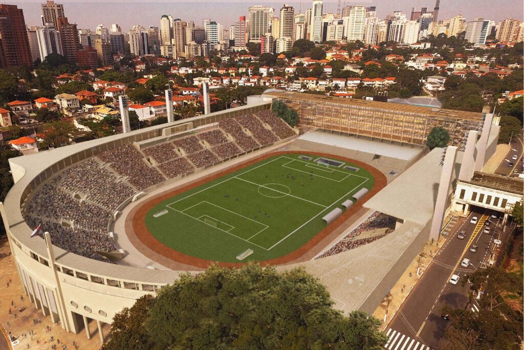 Projeto de reforma no estádio do Pacaembu (Foto: Divulgação)