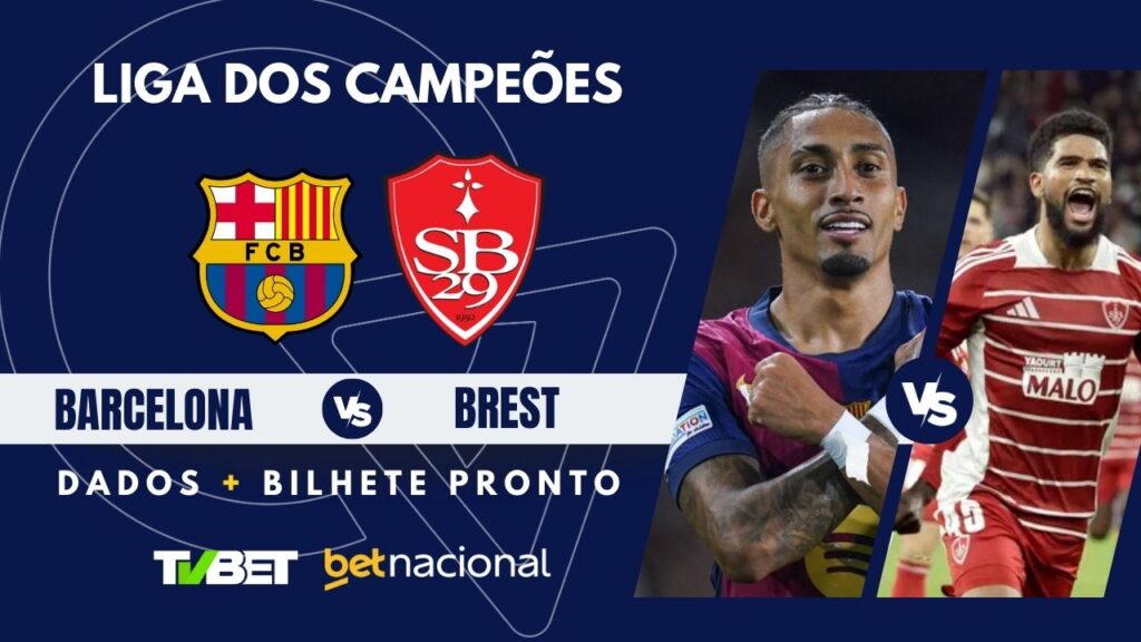 Barcelona x Brest: tempo real, onde assistir, horário, escalações e palpites