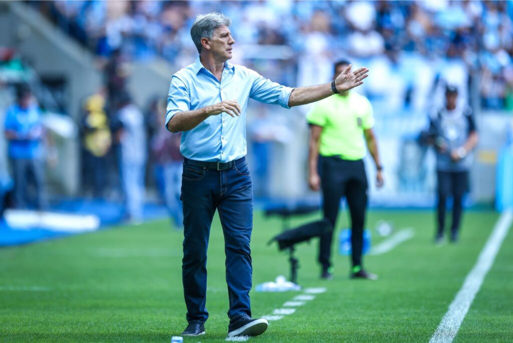 Técnico Renato Gaúcho durante vitória do Grêmio