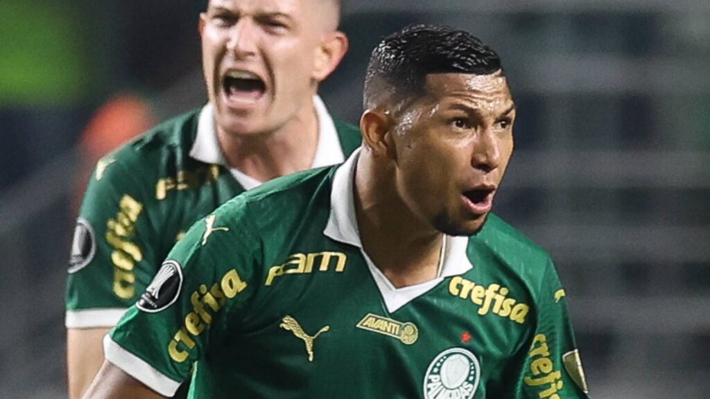 Rony comemorando seu último gol pelo Palmeiras em agosto. Foto: Cesar Greco/Palmeiras