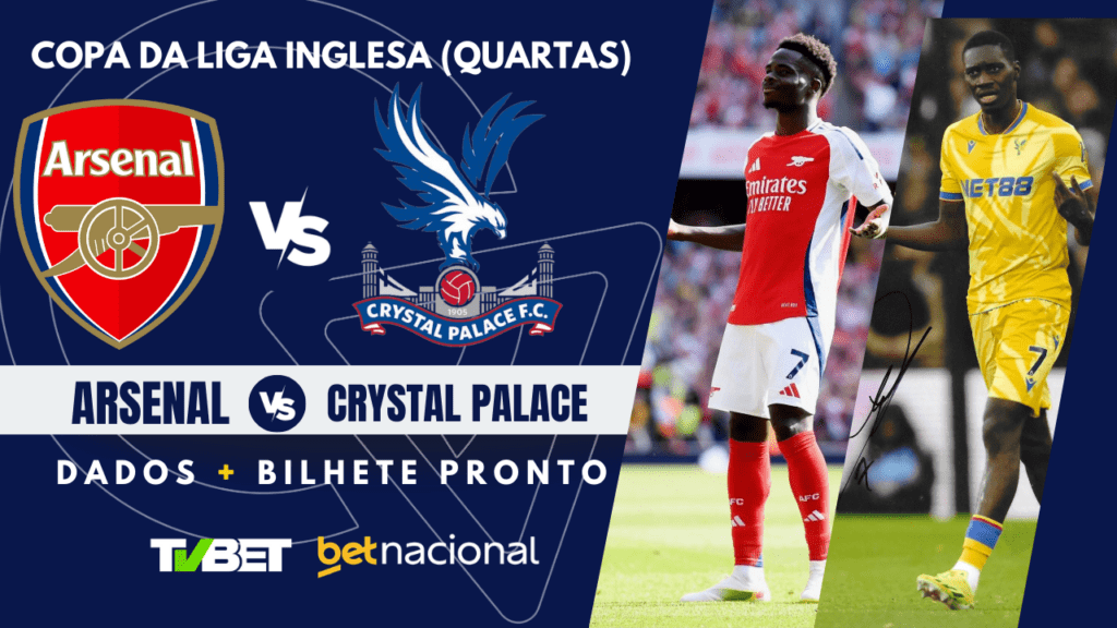 Arsenal x Crystal Palace Copa da Liga Inglesa.