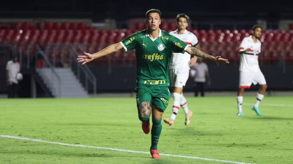 Thalys, atacante da base do Palmeiras (Foto: Fabio Menotti/SEP)