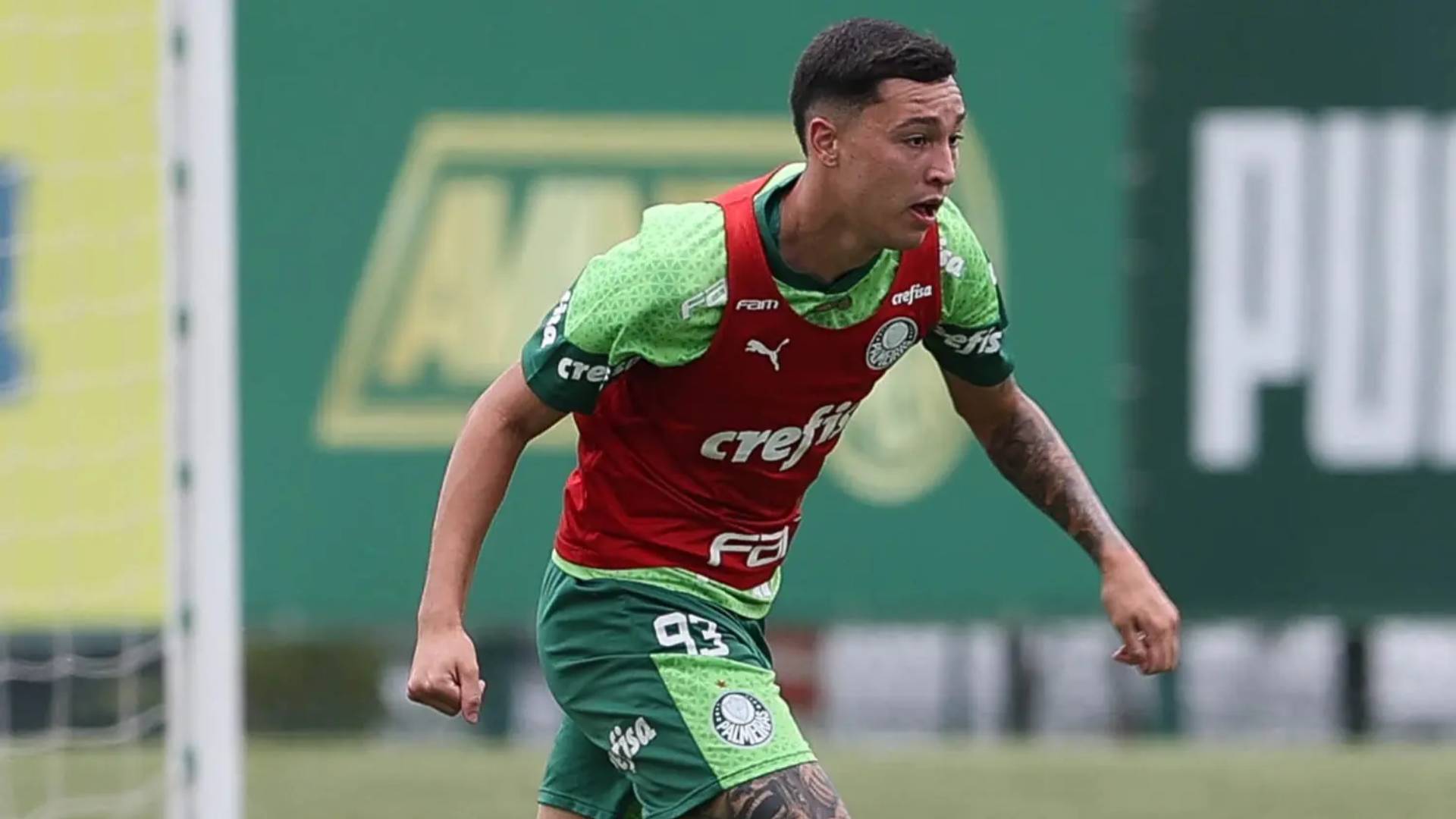 Thalys chegou a realizar alguns treinos com os profissionais nesta temporada. Foto: Cesar Greco/Palmeiras