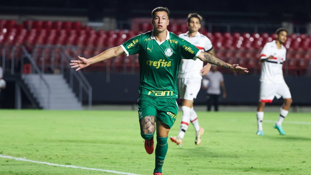 Thalys comemorando gol na Copa do Brasil sub-20 contra o São Paulo. Foto: Fabio Menotti/Palmeiras