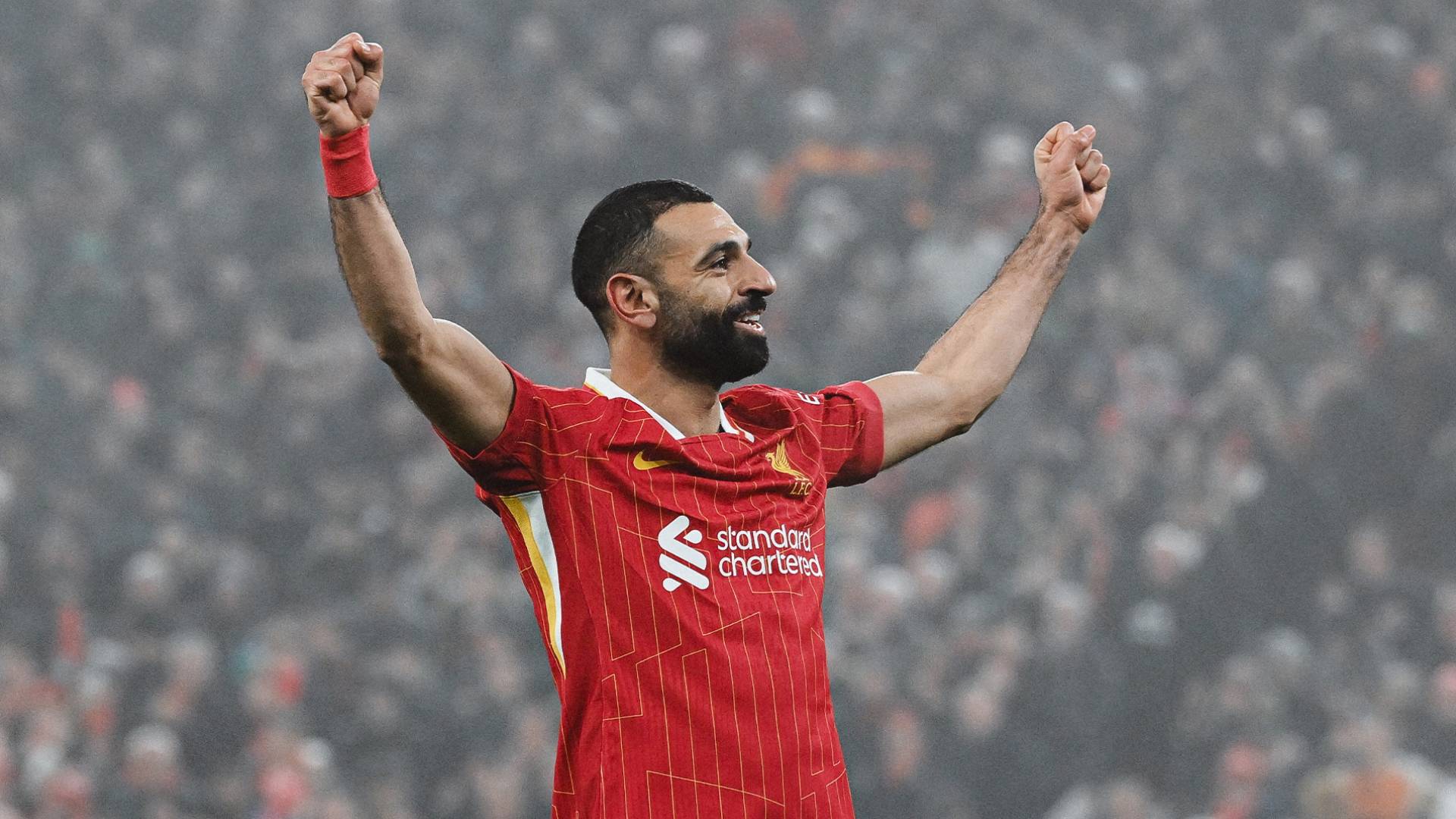 Salah marcou mais um gol na vitória do Liverpool. Foto: Reprodução/X