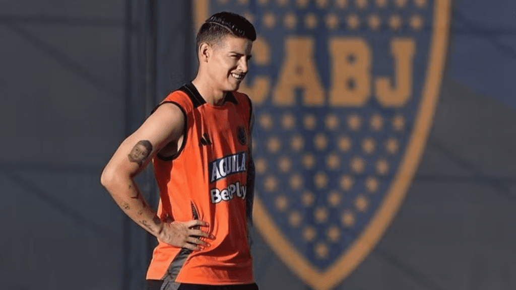 James Rodríguez treinou no CT do Boca com a Seleção da Colômbia