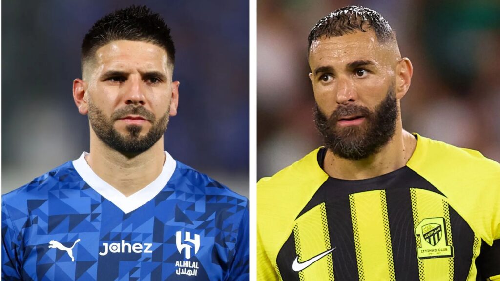 Mitrovic e Benzema são os destaques de Al-Hilal x Al-Ittihad (Foto: SPL/Reprodução)