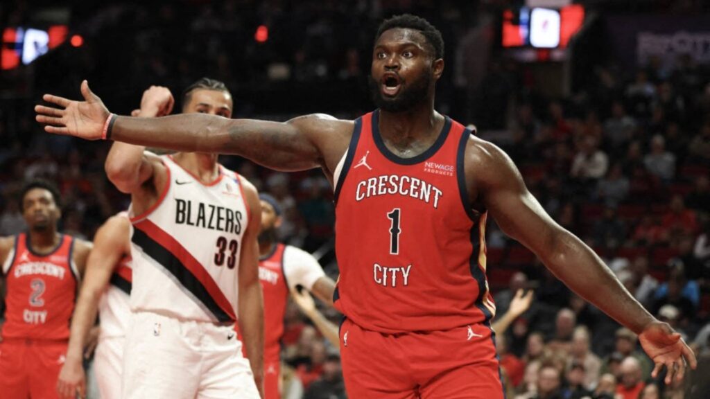 Zion Williamson sofreu um problema na coxa no início de novembro. Foto: Amanda Loman / GETTY IMAGES NORTH AMERICA / Getty Images via AFP