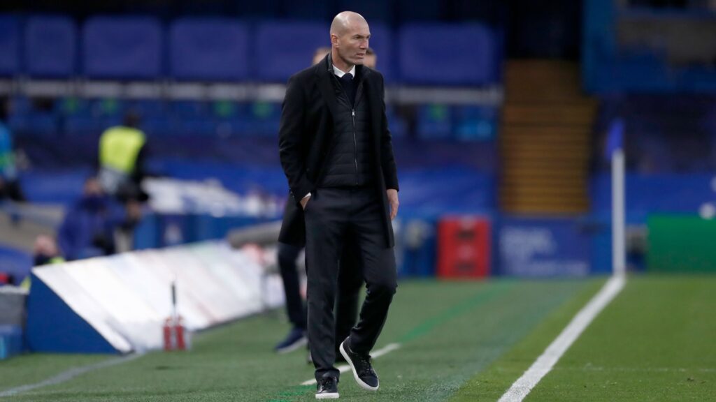 Zidane na época de treinador do Real Madrid