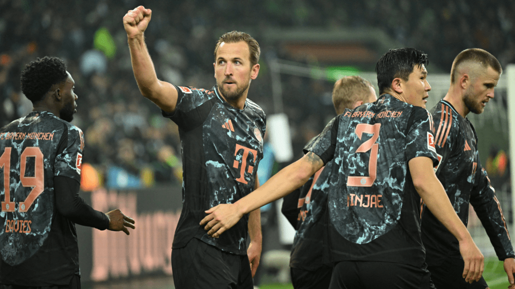 Harry Kane marcou gol da vitória do Bayern diante do Gladbach