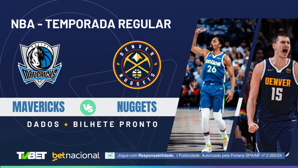 Dallas Mavericks x Denver Nuggets - Temporada Regular NBA.