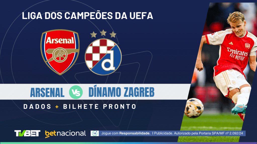 Arsenal x Dínamo Zagreb - Champions League.