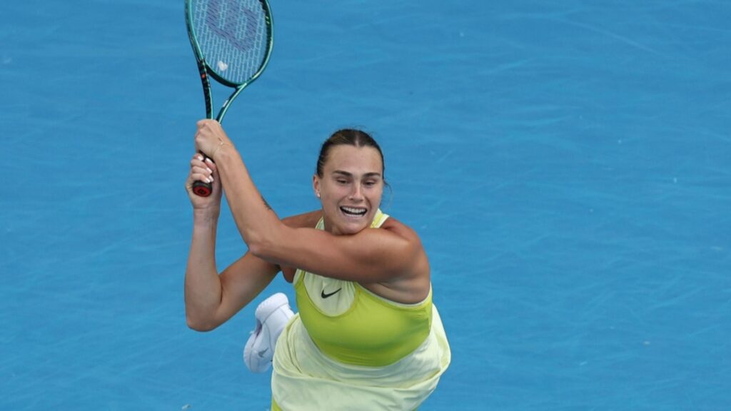 Sabalenka durante vitória