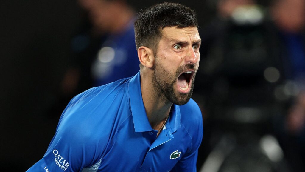 Djokovic comemora vitória contra Alcaraz