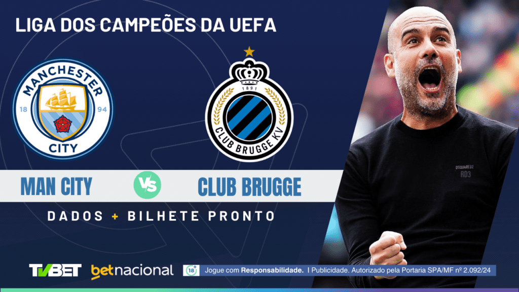 Manchester City x Club Brugge - Champions League.