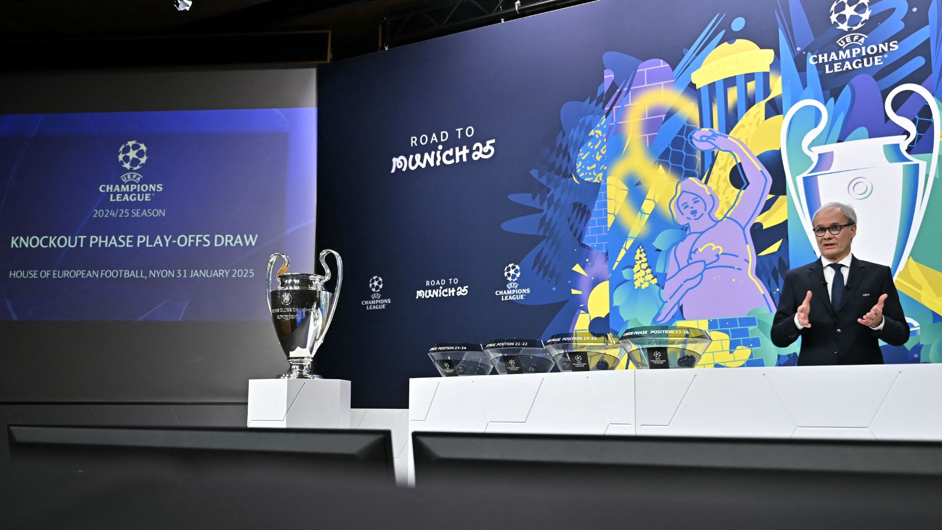 Sorteio da Champions League na sede da UEFA