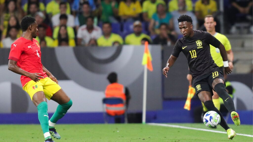 Vini Jr. durante amistoso do Brasil contra Guiné. Foto: Joilson Marconne / CBF