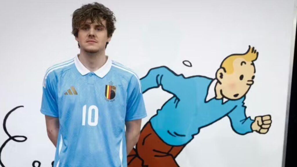 Uniforme especial da Bélgica em homenagem a Tintim