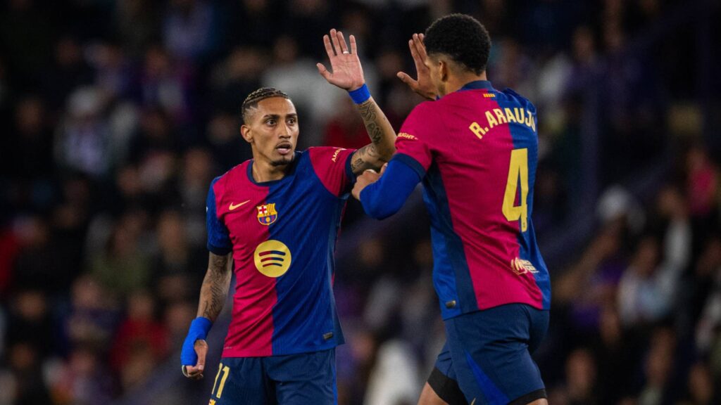 O Barcelona segue liderando a competição na reta final. Foto: Reprodução/X