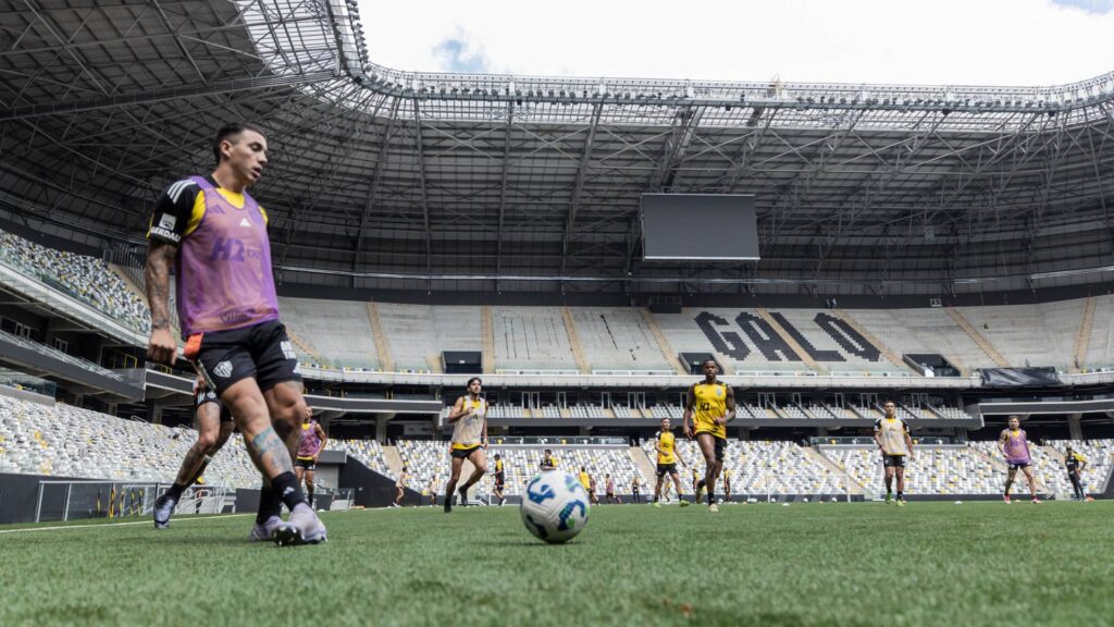 Arena MRV vai estrear o seu gramado sintético no dia 11 de maior. Foto: Pedro Souza/Atlético-MG