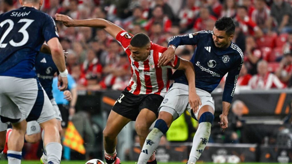 Casemiro balançou as redes na vitória do United no jogo de ida. Foto: ANDER GILLENEA / AFP