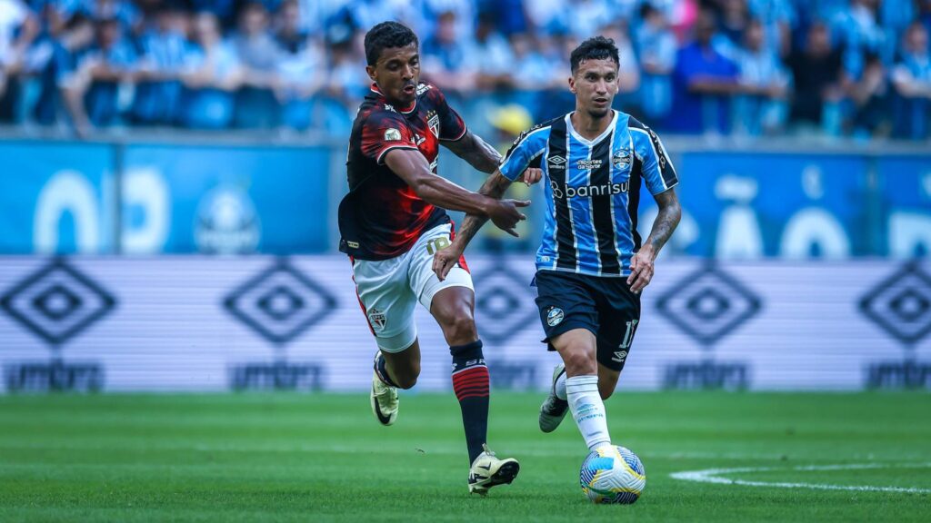São Paulo e Grêmio estão empatados e próximos da zona de rebaixamento. Foto: Lucas Uebel/Grêmio