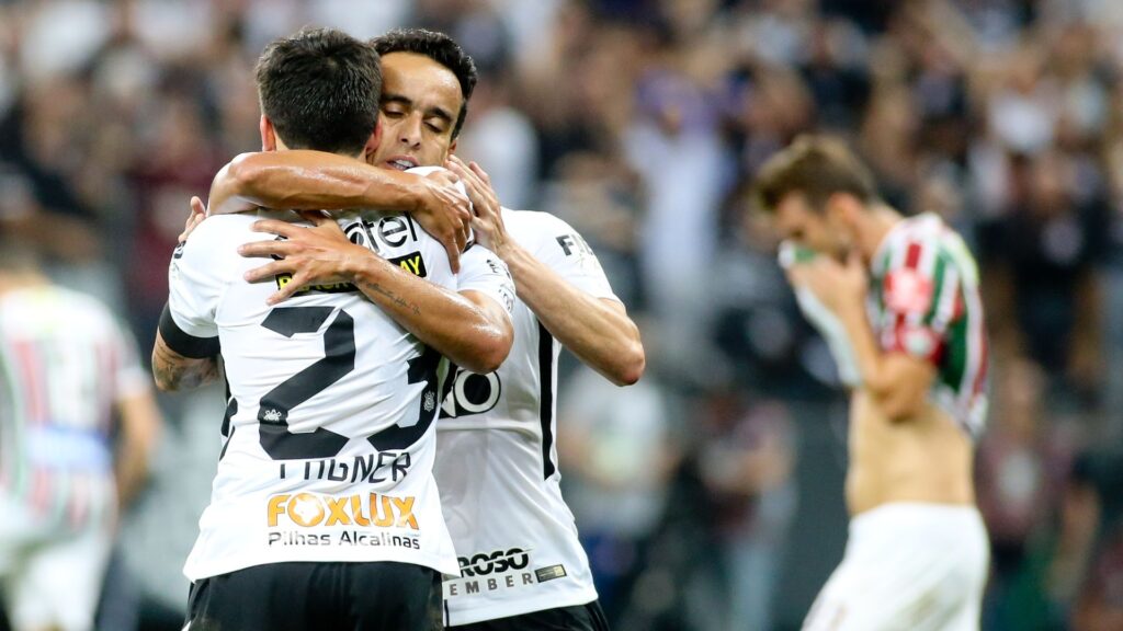 Jogadores do Corinthians comemora título em 2017