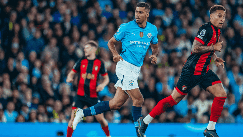 Rodri voltou aos gramados na última partida do Manchester City em casa na temporada