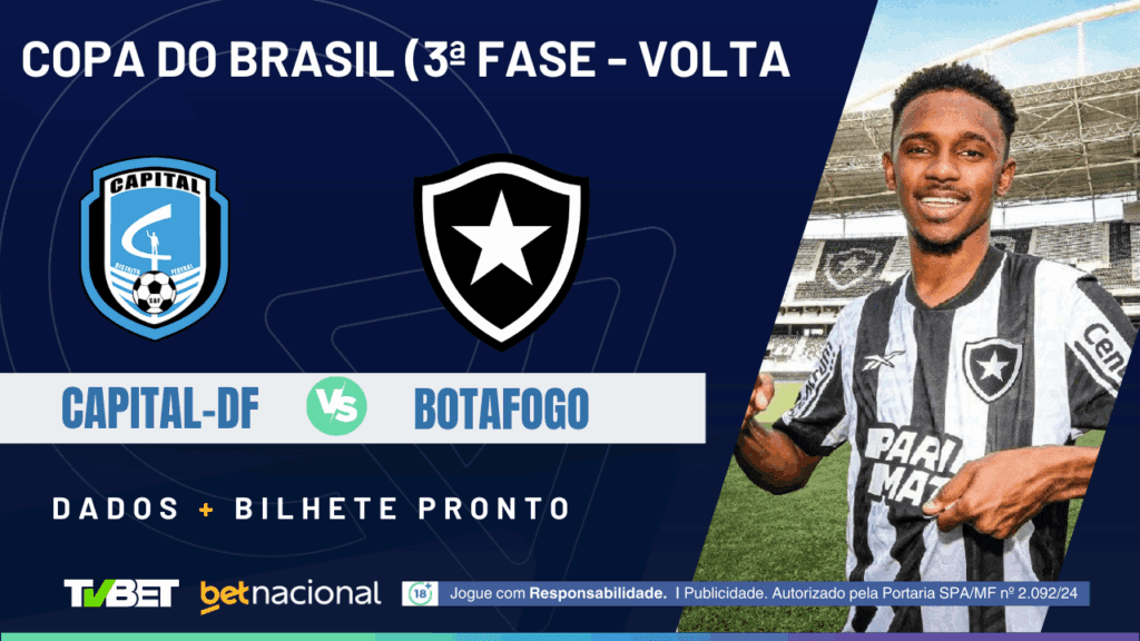 Capital-DF x Botafogo (Copa do Brasil).