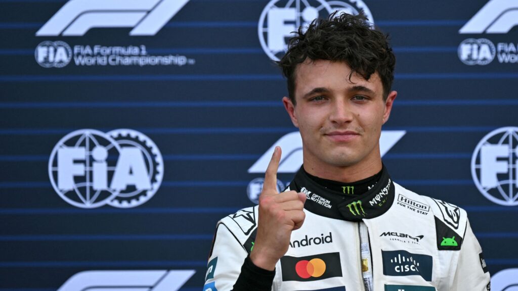 Lando Norris comemora pole