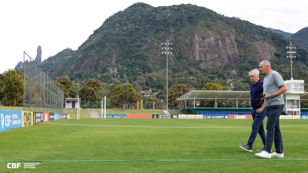 Ancelotti elogiou a estrututra da Granja Comary. Foto: Rafael Ribeiro/CBF