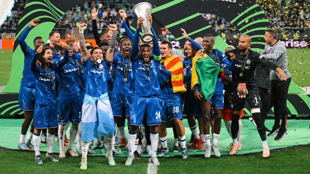 Chelsea faturou o título da Conference League 2024-25 sobre o Betis (Foto: Reprodução)