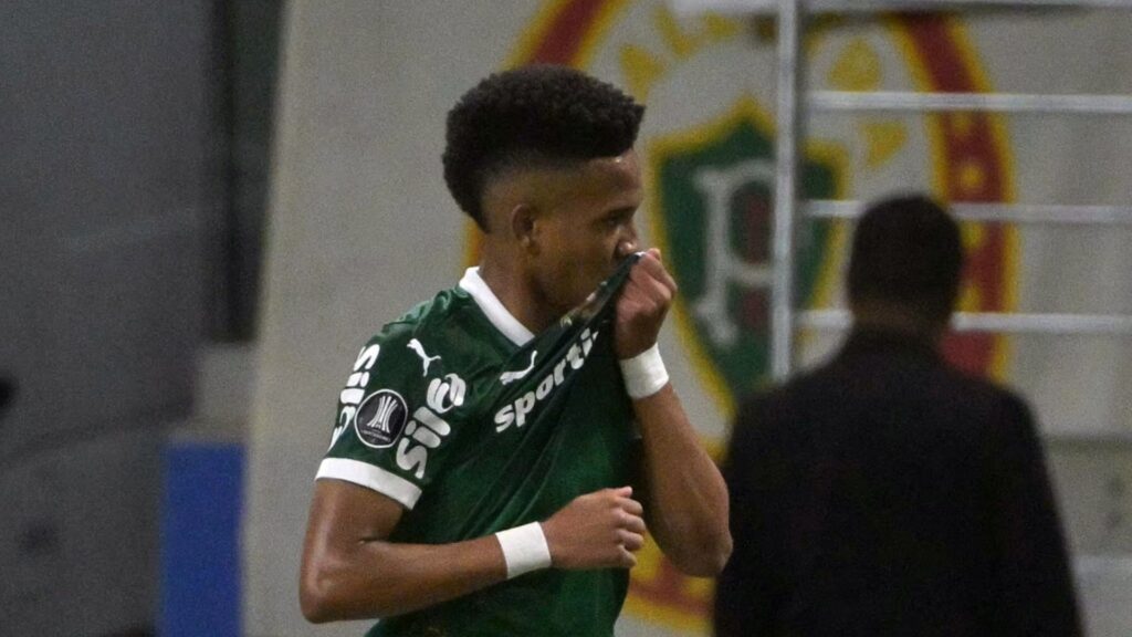 Estevão marcou pela última vez com a camisa do Palmeiras no Allianz Parque. Foto: NELSON ALMEIDA / AFP